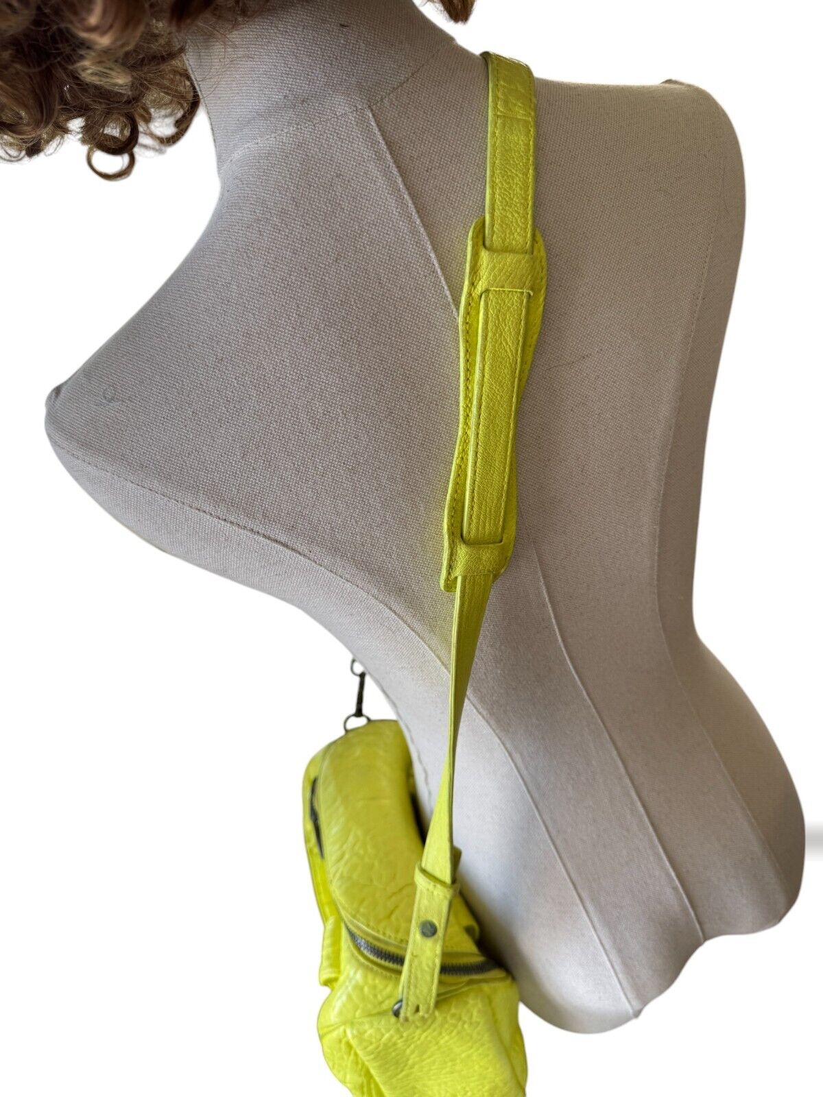 Alexander Wang Rocco Bag | Fluoro/neon Yellow/Silver, Leather, Silver, Crossbody