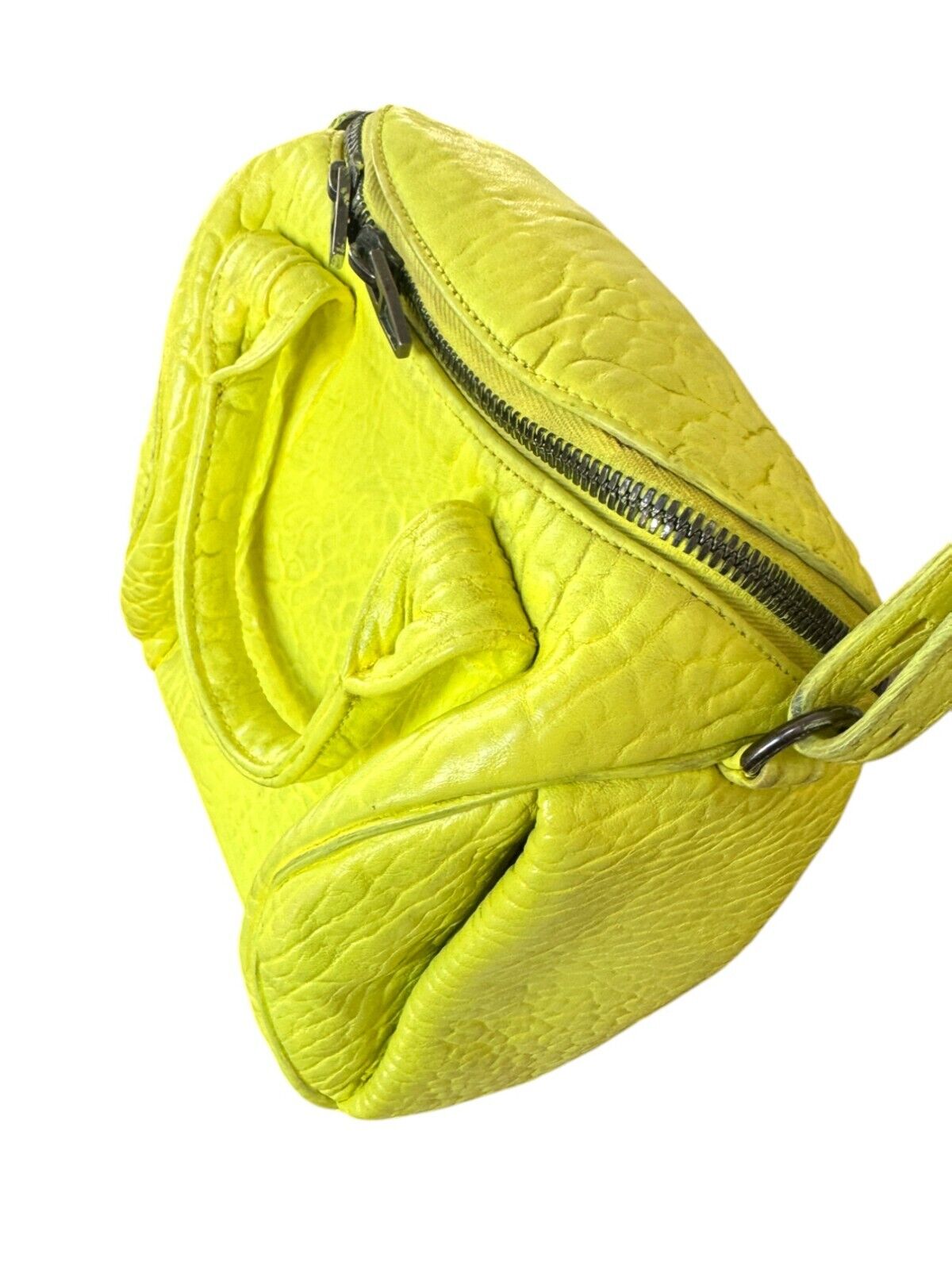 Alexander Wang Rocco Bag | Fluoro/neon Yellow/Silver, Leather, Silver, Crossbody