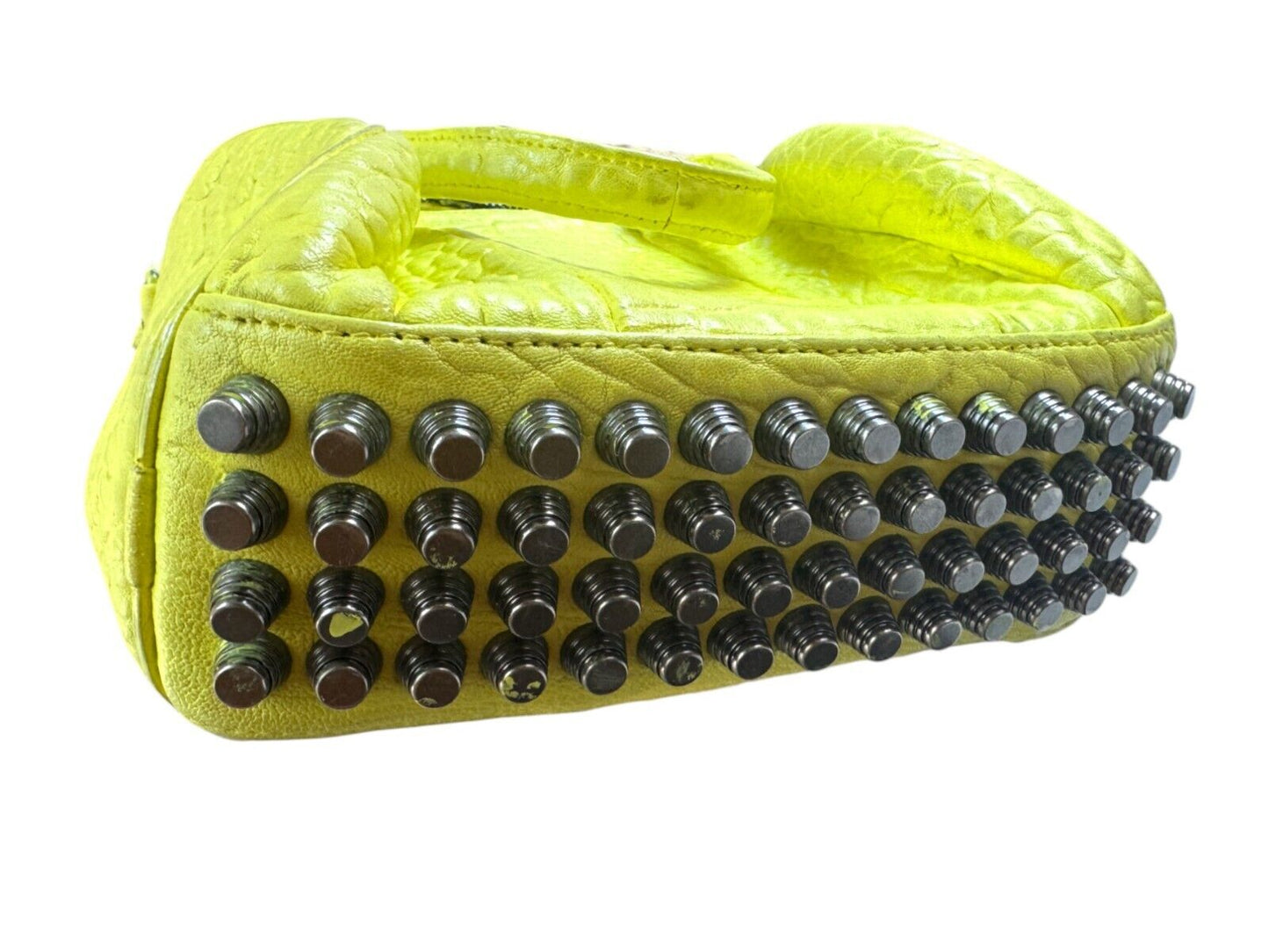 Alexander Wang Rocco Bag | Fluoro/neon Yellow/Silver, Leather, Silver, Crossbody
