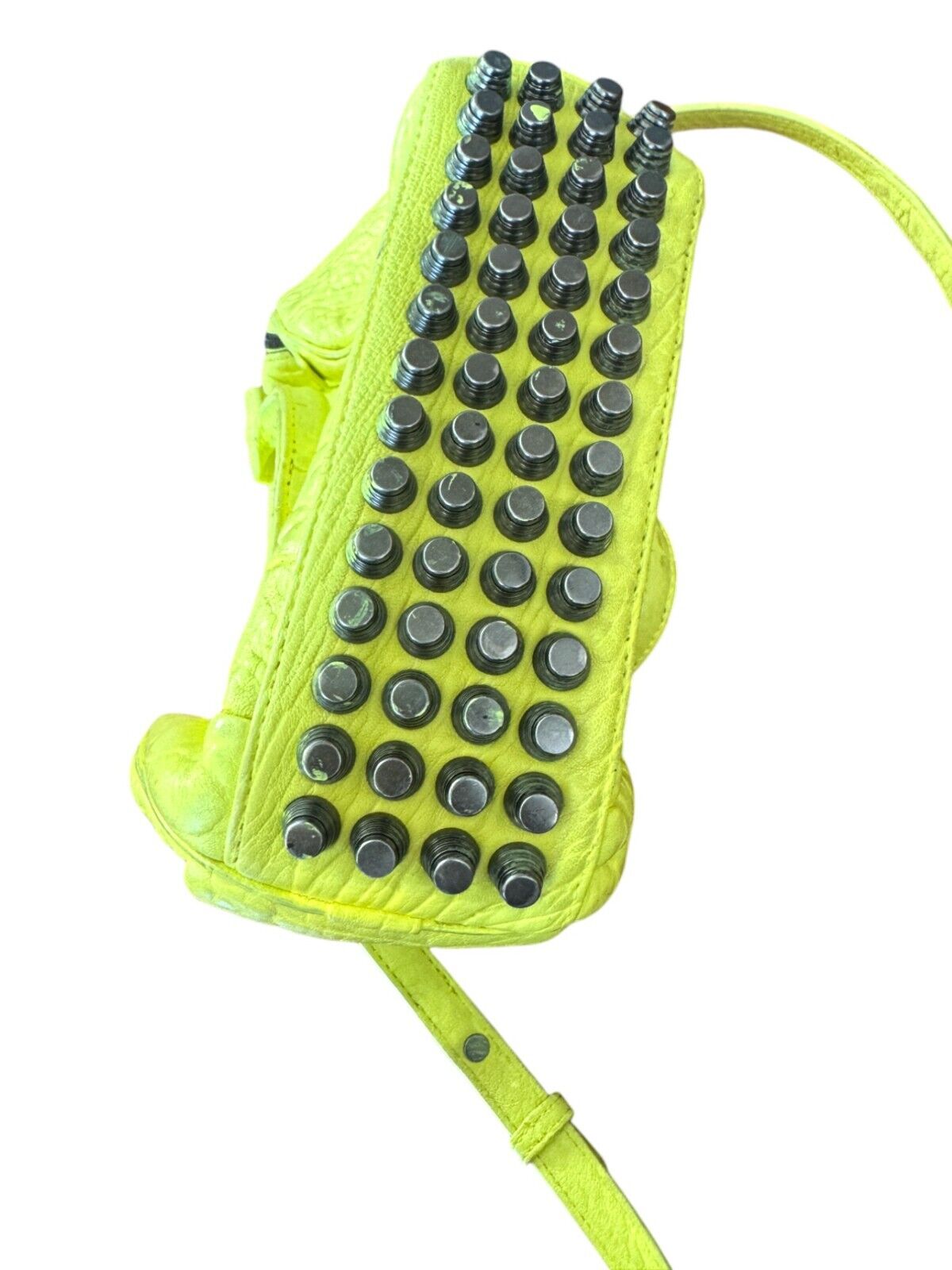 Alexander Wang Rocco Bag | Fluoro/neon Yellow/Silver, Leather, Silver, Crossbody