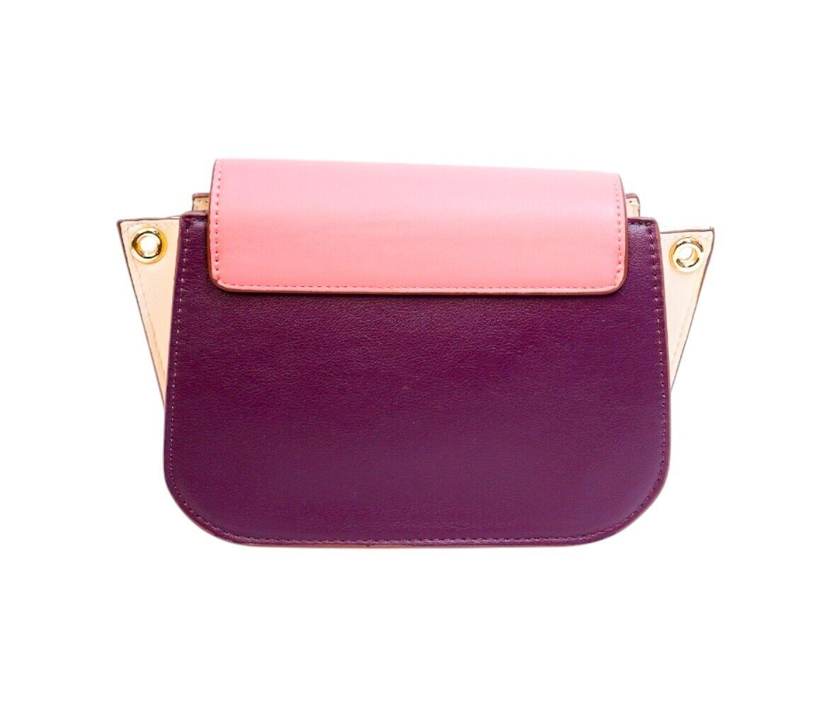MARCS Colour Block Crossbody Bag | Pink/Burgundy, White, Vegan Leather, 2xStraps