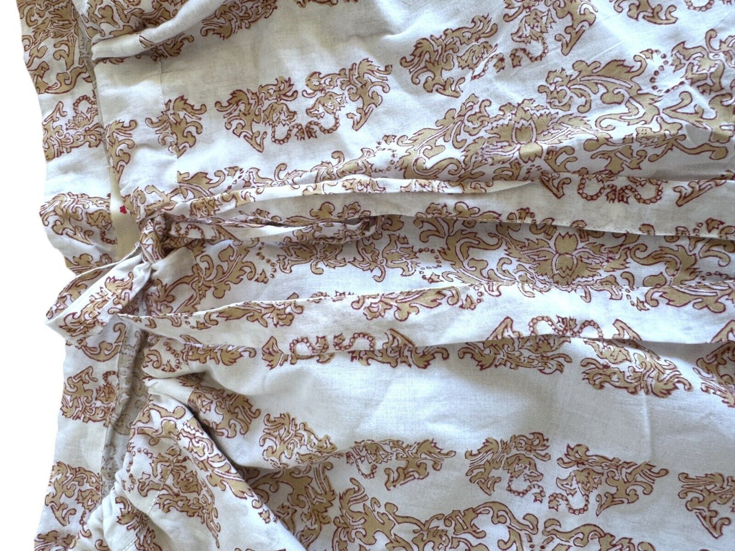 HANNAH Artwear Aster Pants | White Paisley, OS, Drawstring, HAND MADE Cotton