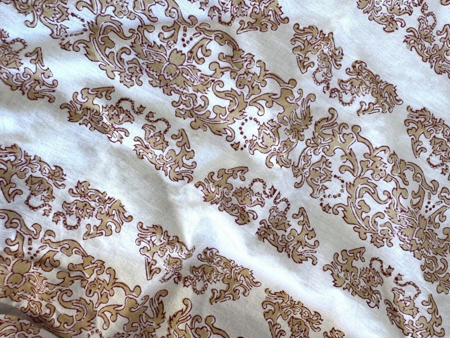 HANNAH Artwear Aster Pants | White Paisley, OS, Drawstring, HAND MADE Cotton