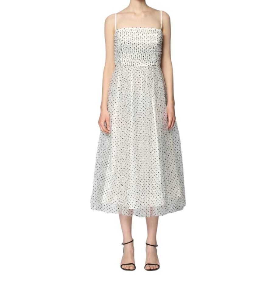 Zimmermann Tulle Midi dress | White/Black Polka Dots, Layered, Detachable Straps