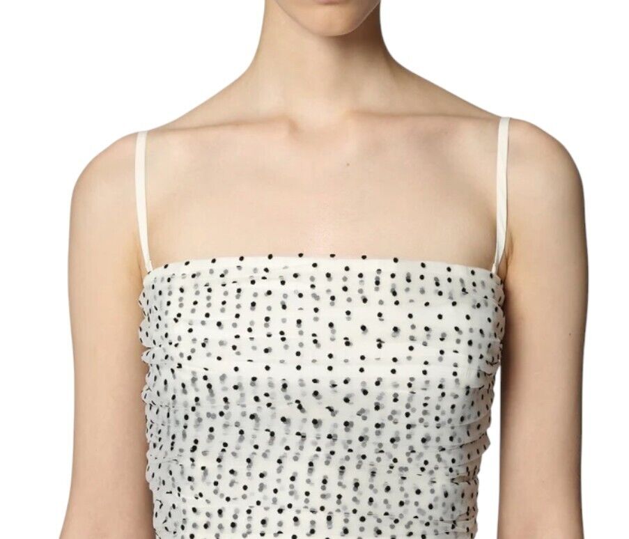 Zimmermann Tulle Midi dress | White/Black Polka Dots, Layered, Detachable Straps