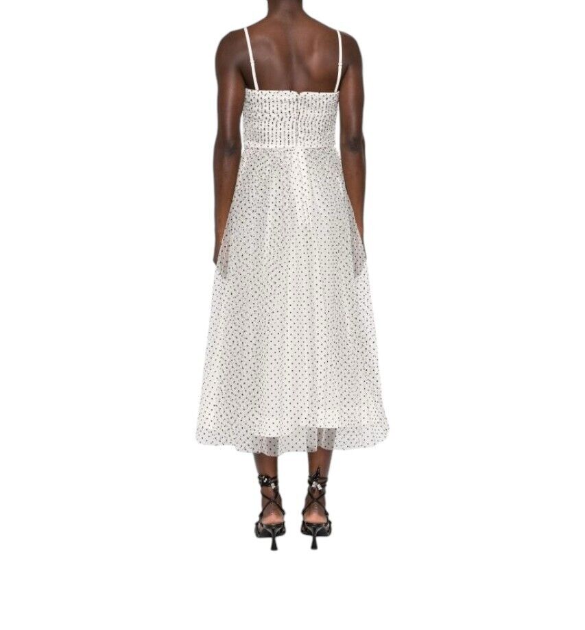Zimmermann Tulle Midi dress | White/Black Polka Dots, Layered, Detachable Straps