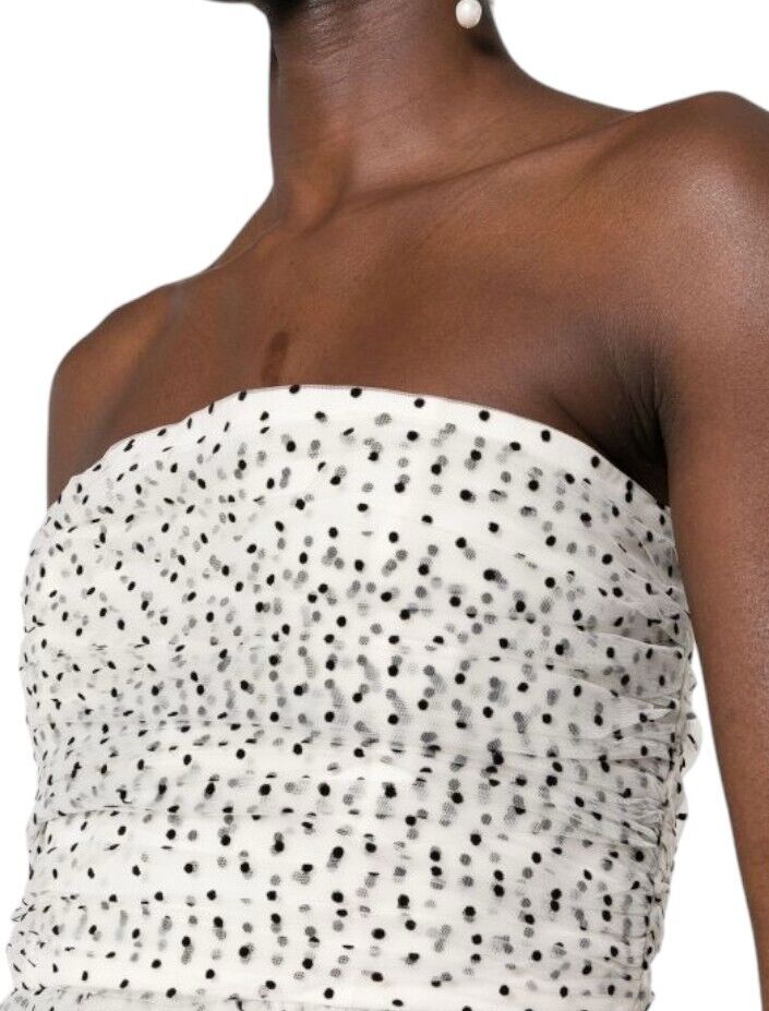 Zimmermann Tulle Midi dress | White/Black Polka Dots, Layered, Detachable Straps