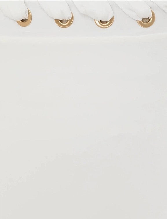 Zimmermann Halliday Eyelet High Waist Pants |Bikini Bottoms, White/Gold Hardware