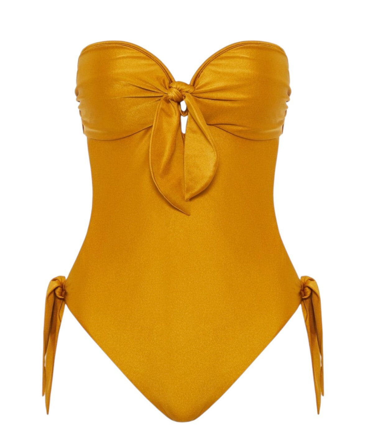 Zimmermann Acadian Scarf Tie One Piece | Mustard/Yellow, Removable Pads/Straps
