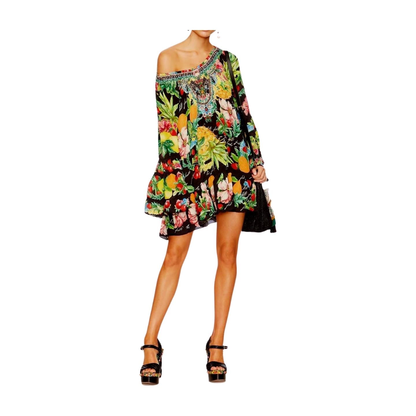 Camilla A Line Frill Dress | Call Me Carmen, Off Shoulder, Flared Sleeves, Black