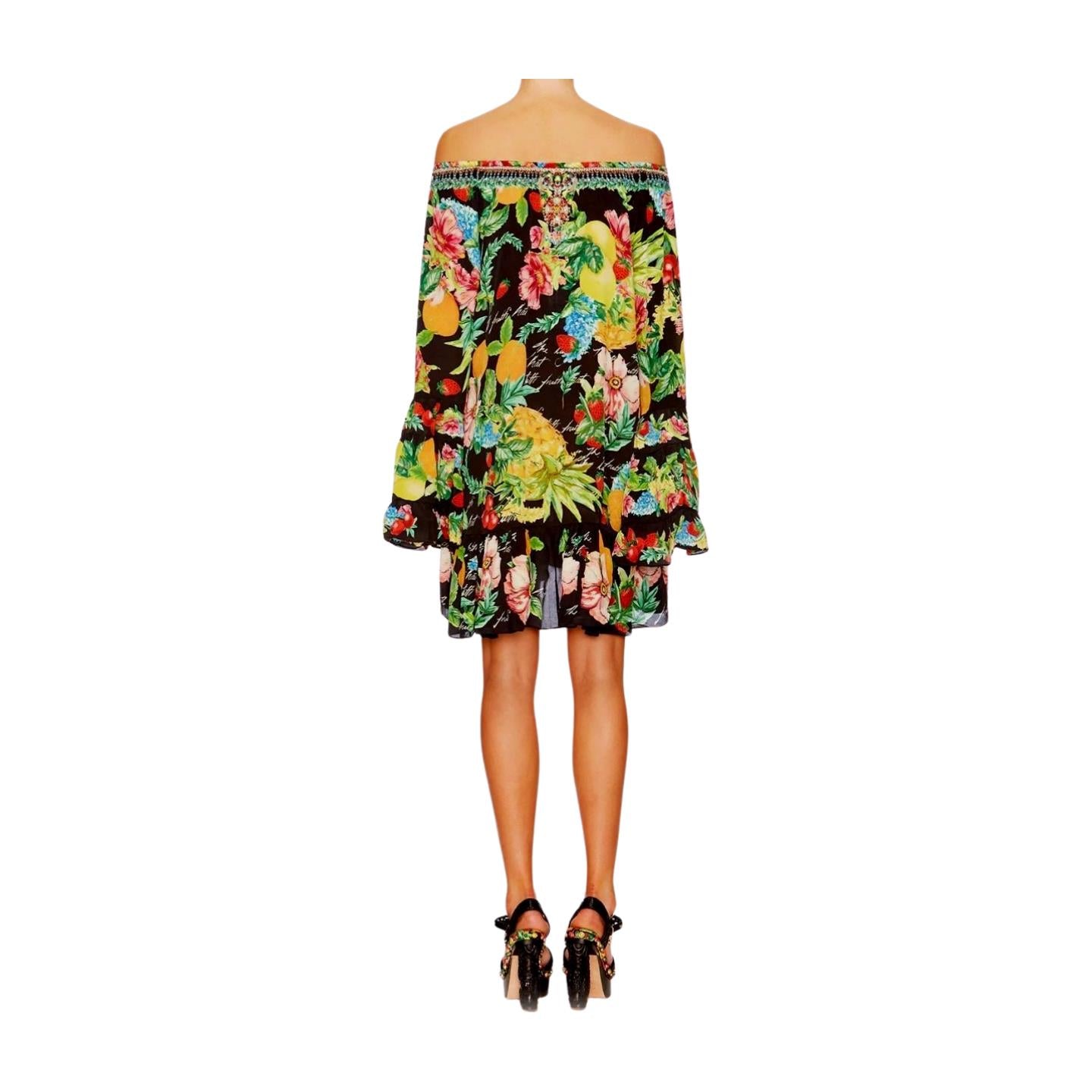 Camilla A Line Frill Dress | Call Me Carmen, Off Shoulder, Flared Sleeves, Black