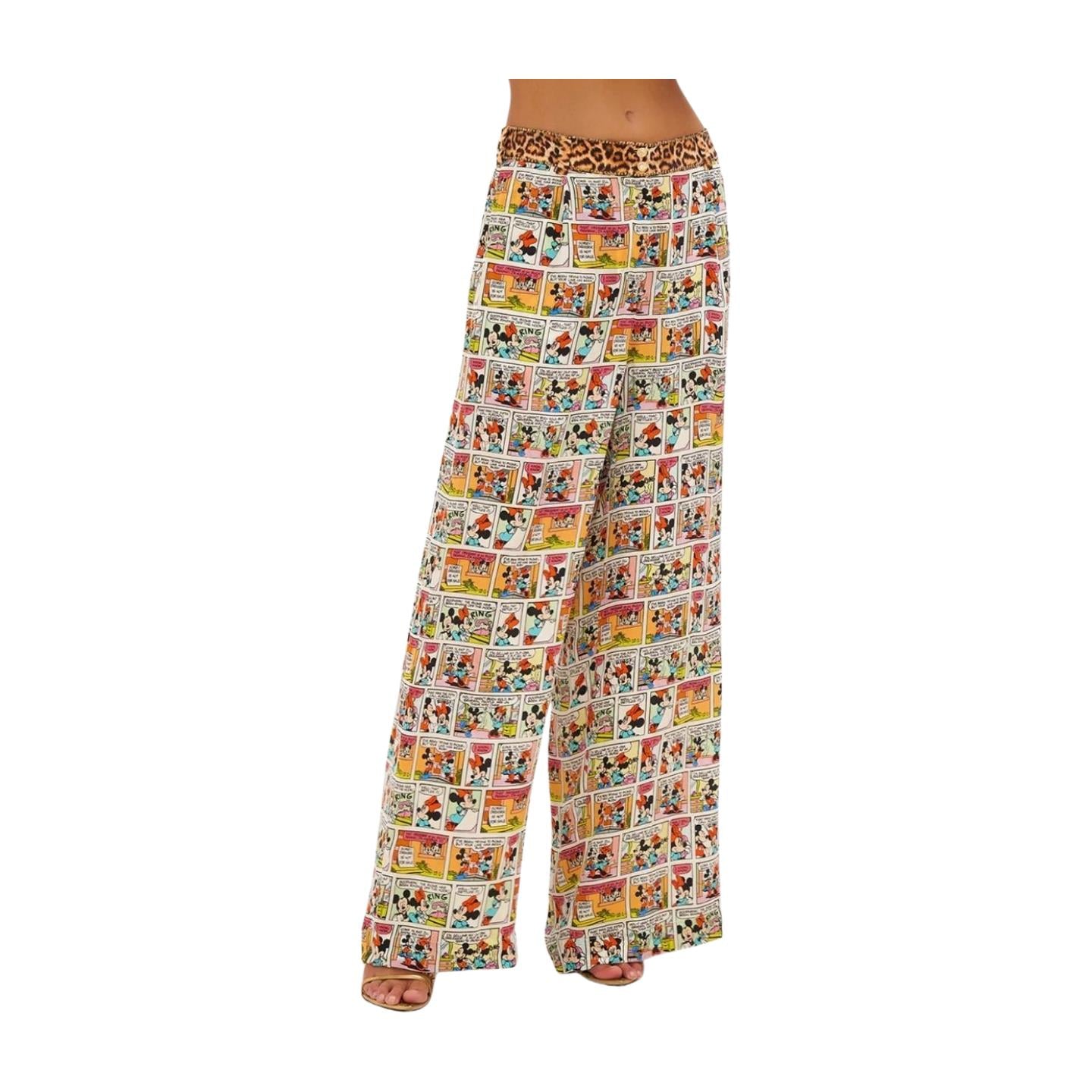 Camilla Wide Leg Waisted pant | Mickey/Minnie Mouse Print, Silk, Leopard Print