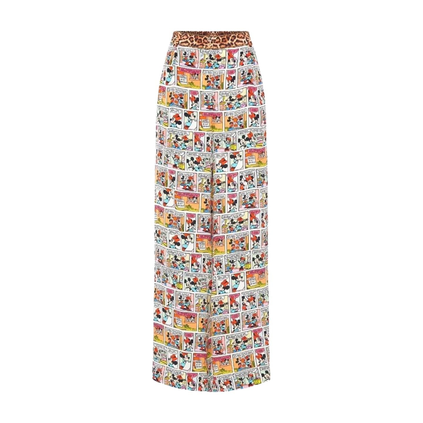 Camilla Wide Leg Waisted pant | Mickey/Minnie Mouse Print, Silk, Leopard Print