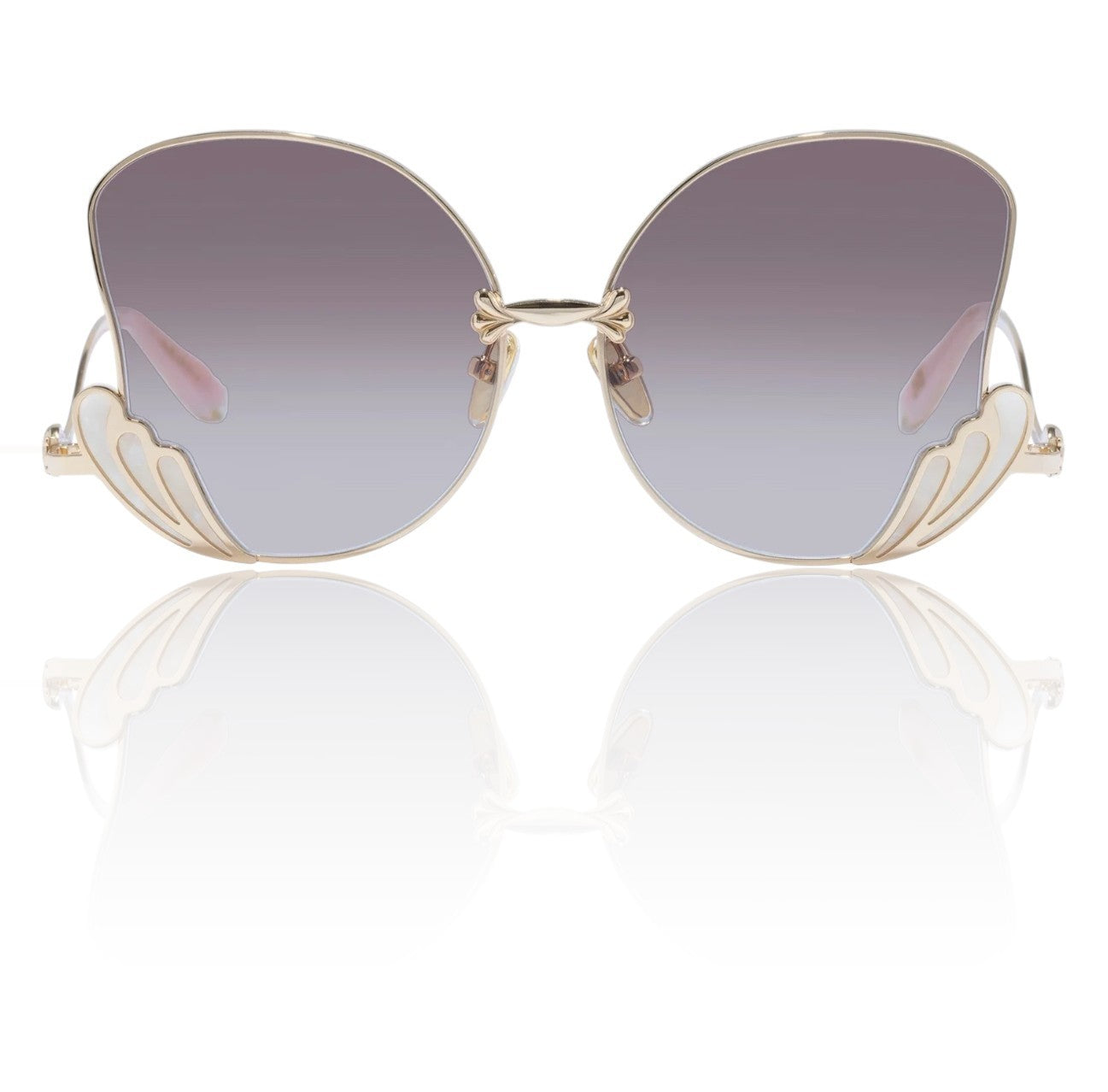 Camilla Goddess Energy Sunglasses | Gold/Ivory Laminate, Butterfly, Oversized