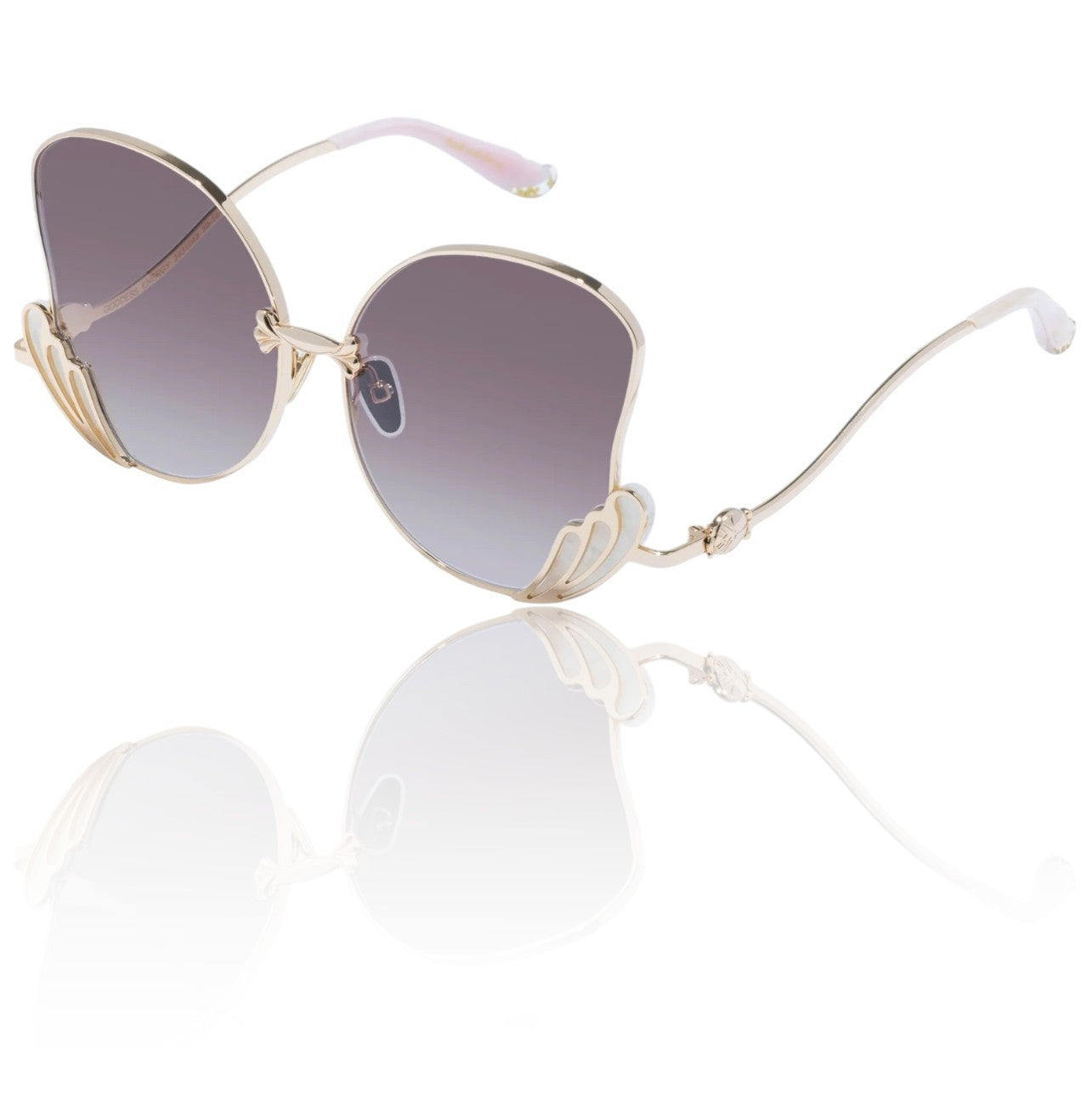 Camilla Goddess Energy Sunglasses | Gold/Ivory Laminate, Butterfly, Oversized