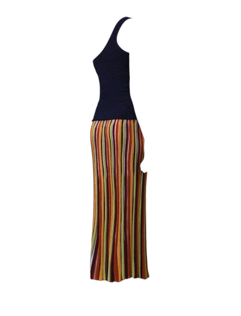 Zimmermann Alight Stripe Midi Skirt | Metallic, Ribbed, Elastic Waist, Striped