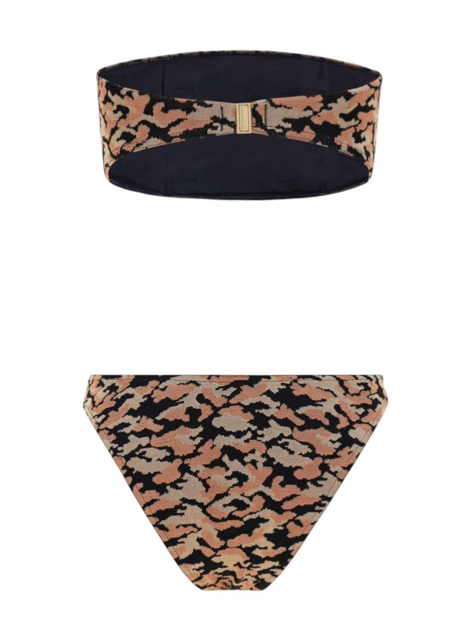 Zimmermann Waverly Textured Bandeau Bikini |Black/Gold, Remove/Adjustable Straps