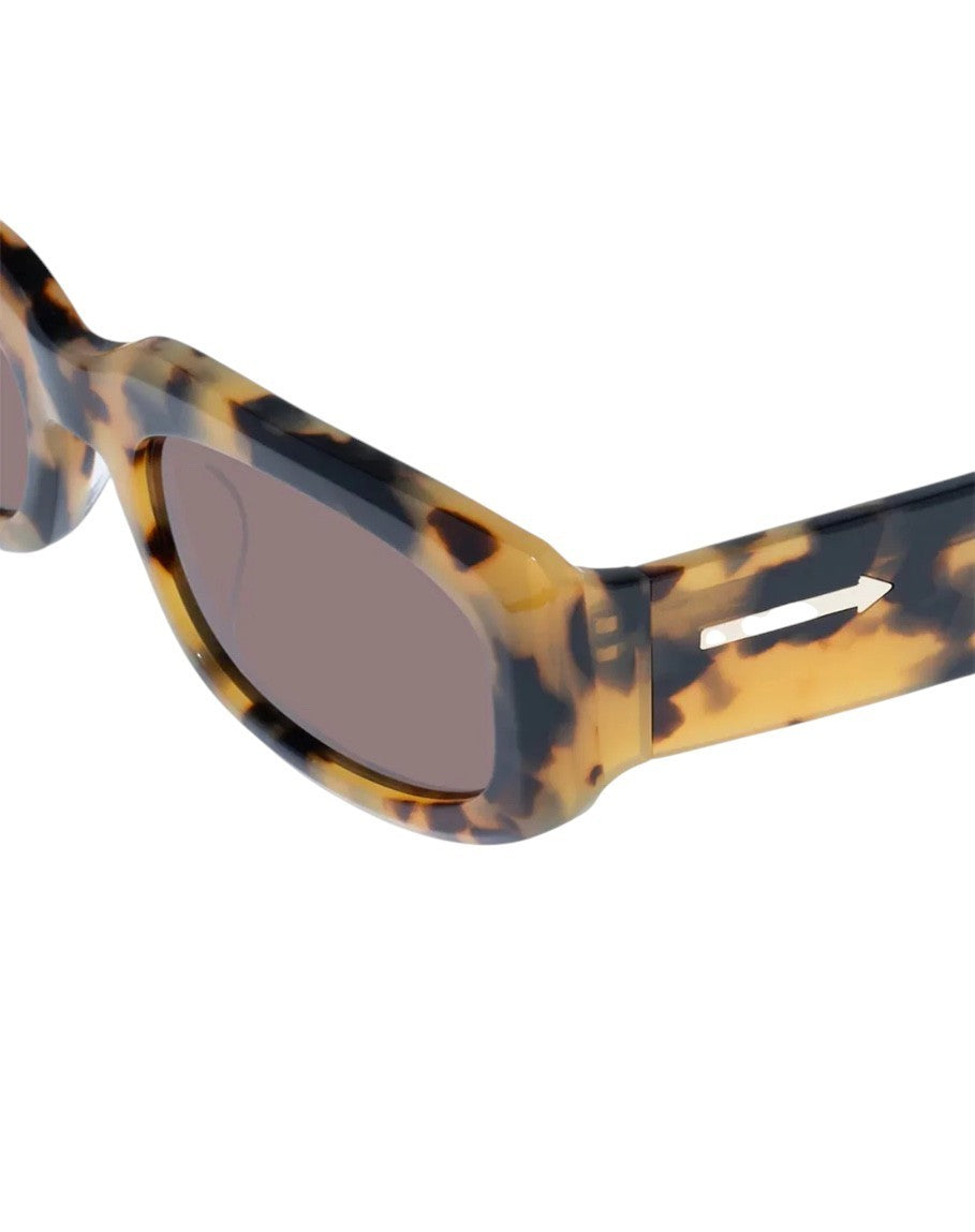 Karen Walker Zahra B Sunglasses | Crazy Tortoise Shell, Brown Lenses, Rectangle