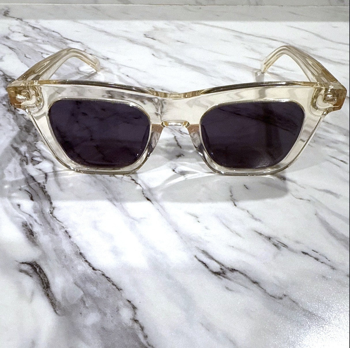Karen Walker Triple Ripple Sunglasses | Clear/Transparent Acetate, Square