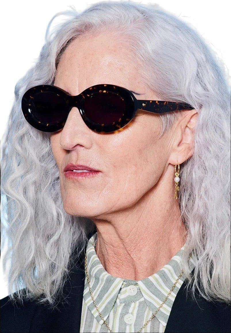 Karen Walker Rapture B Sunglasses | Cracked Tortoise Shell, Acetate, Grey Lenses