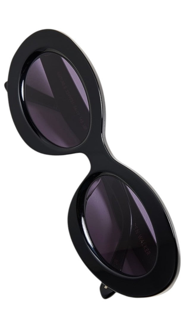 Karen Walker Rapture B Sunglasses | Black, Acetate, Oval, Oversized, Grey Lenses