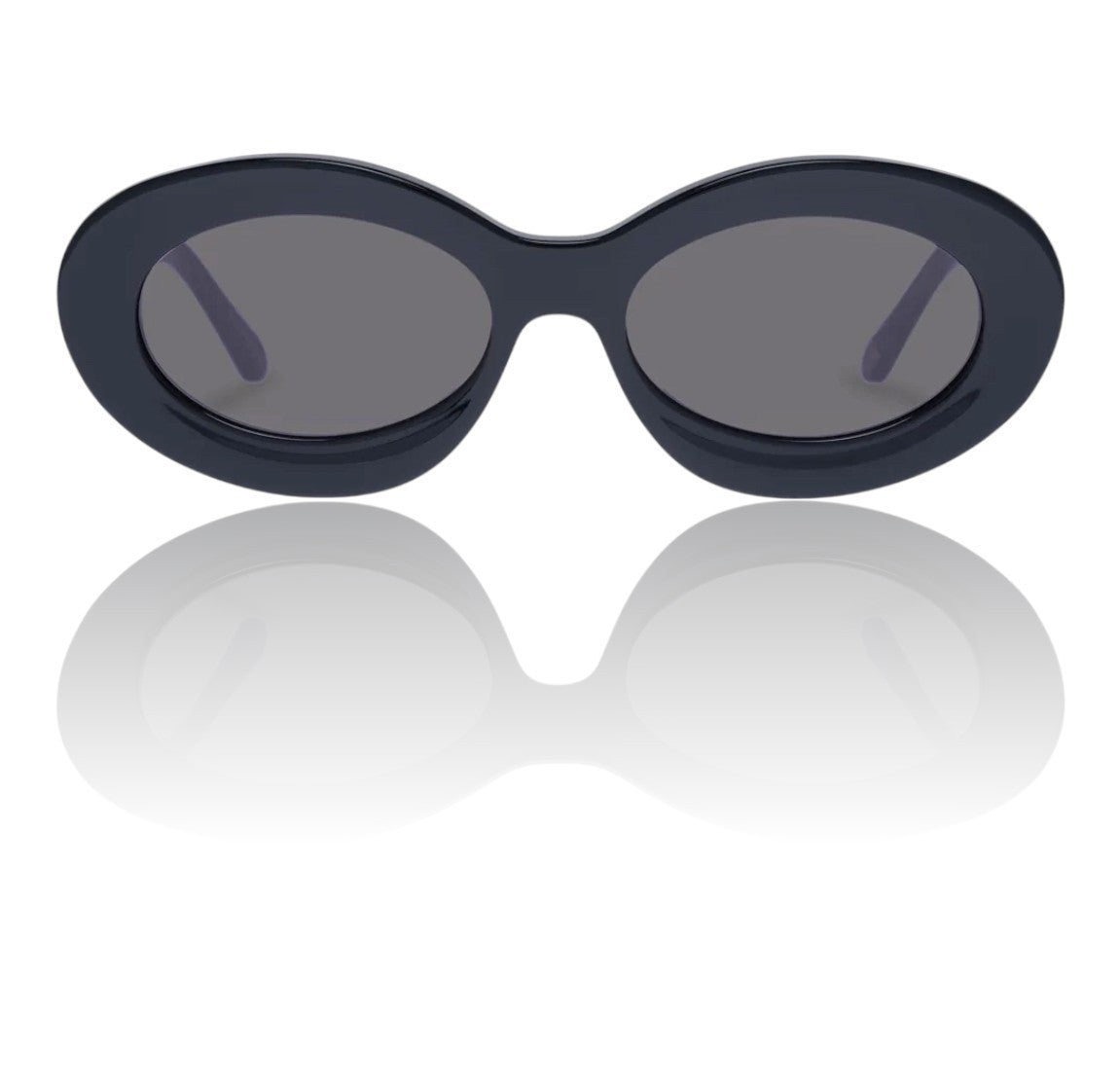 Karen Walker Rapture B Sunglasses | Black, Acetate, Oval, Oversized, Grey Lenses