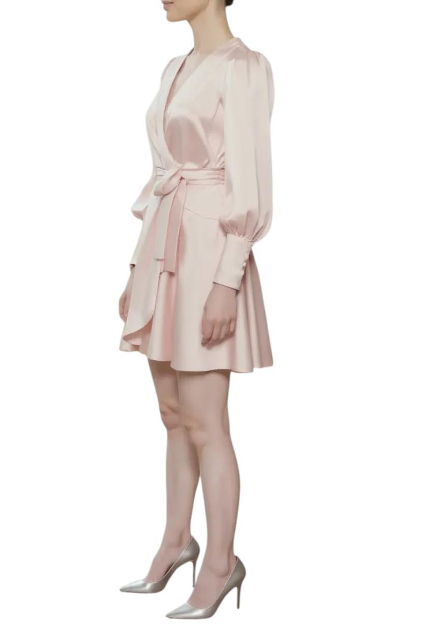 Zimmermann Silk Wrap Mini Dress | Light Pink, Silk, Cocktail, Dolman Sleeves