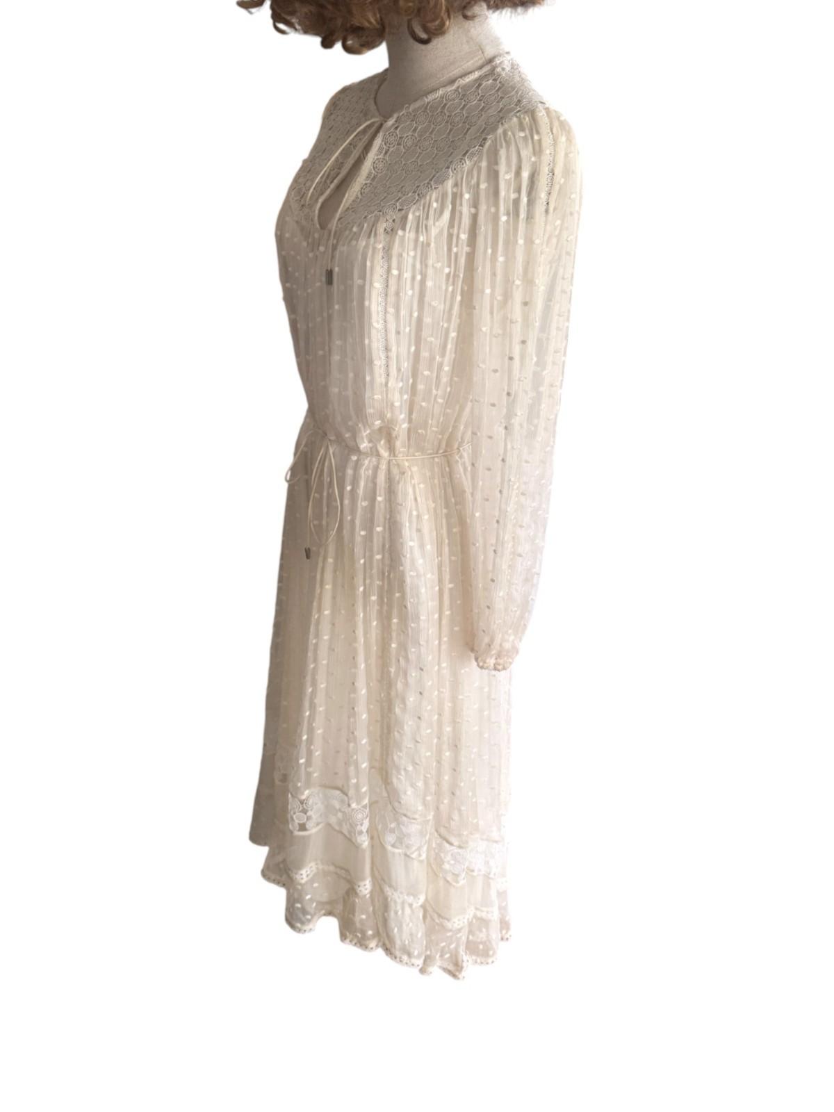 Zimmermann Swiss Lace Midi Dress | Off White/Cream, Embroidered, Sheer w Slip