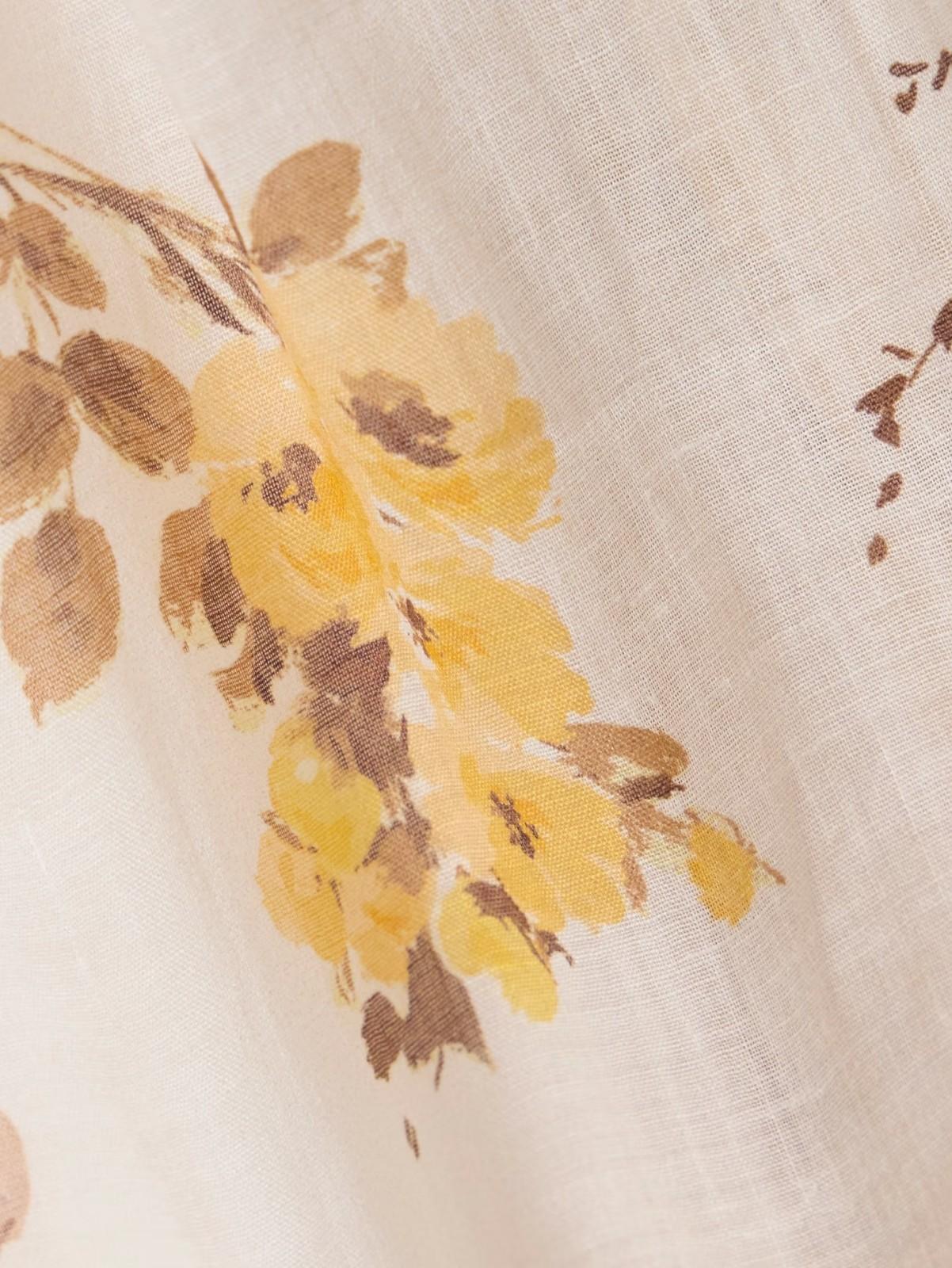 Zimmermann Ottie Wide Leg Pant | Orange/White Floral, Elasticated Waist, Ramie