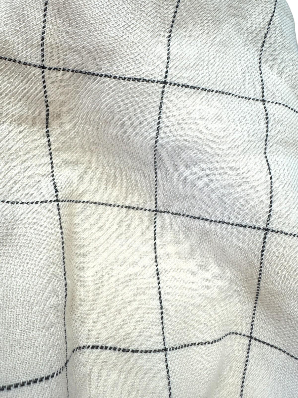 Zimmermann Checkered Pant | Cream/Black Check, Sz 2, Linen, High Waisted