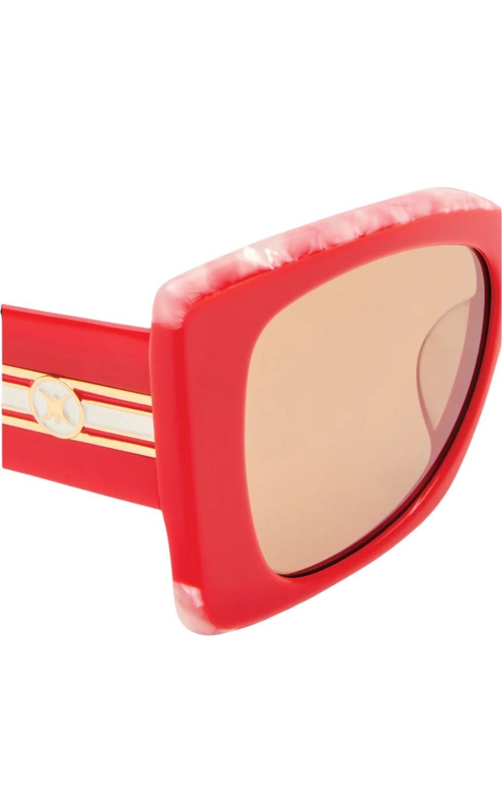 Camilla Where's My Valet Sunglasses | Poppy Red/Ivory Marble Oversized, Cats Eye