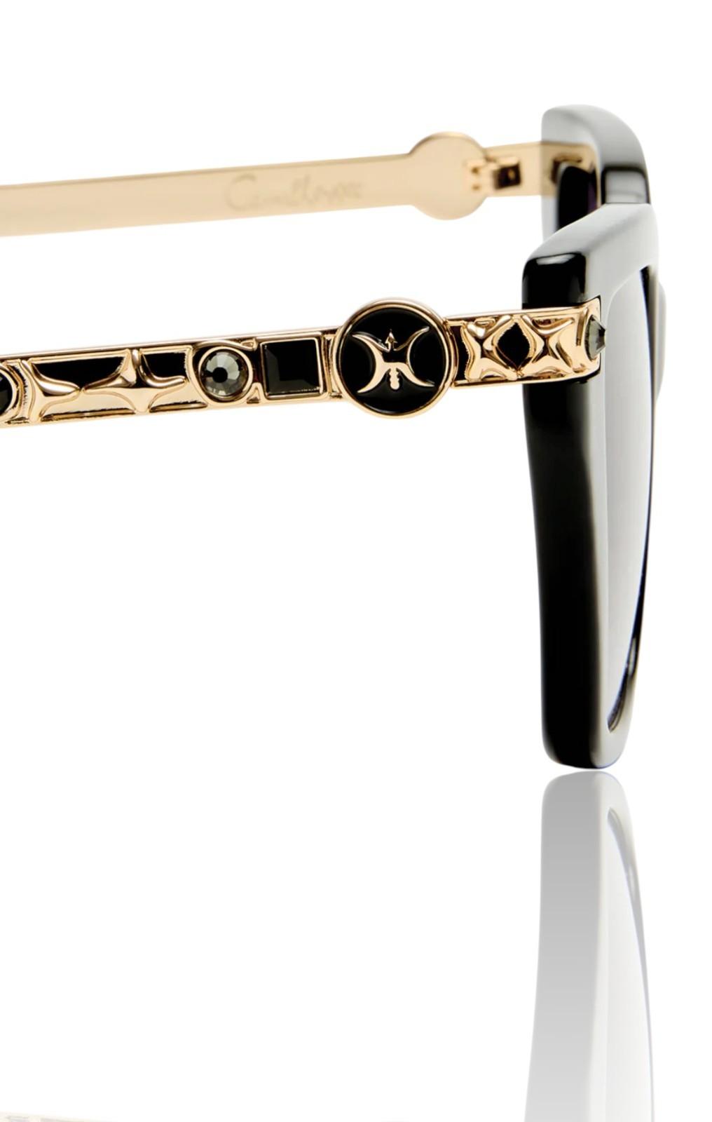 Camilla Here Comes Trouble Sunglasses | Black/Gold Glitter, Acetate, Cats Eye