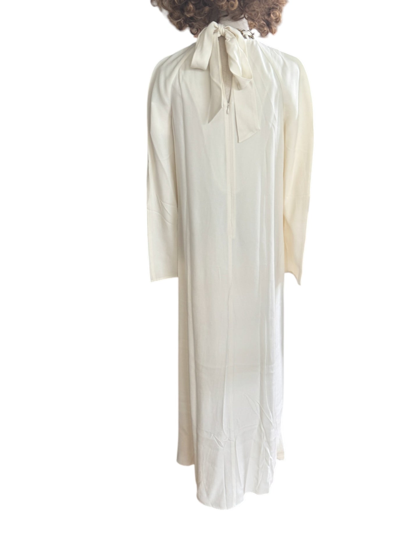 Zimmermann Chain Embellished Maxi Dress |Cream/Off White, Long Sleeve, Viscose