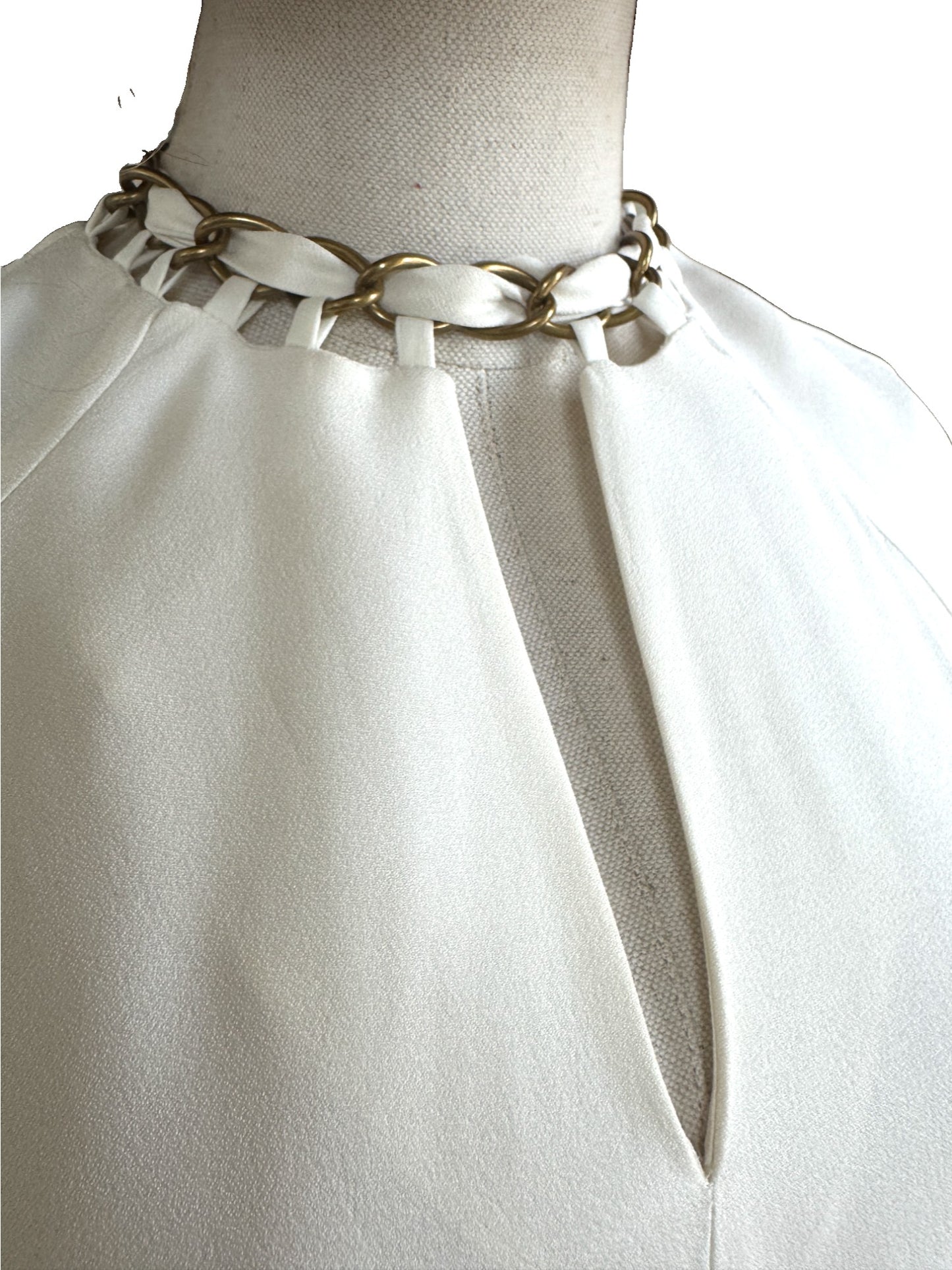 Zimmermann Chain Embellished Maxi Dress |Cream/Off White, Long Sleeve, Viscose