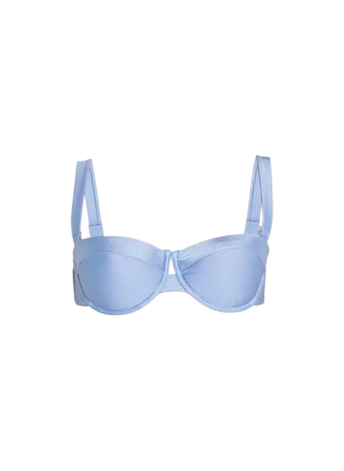 Light blue bra on a white background