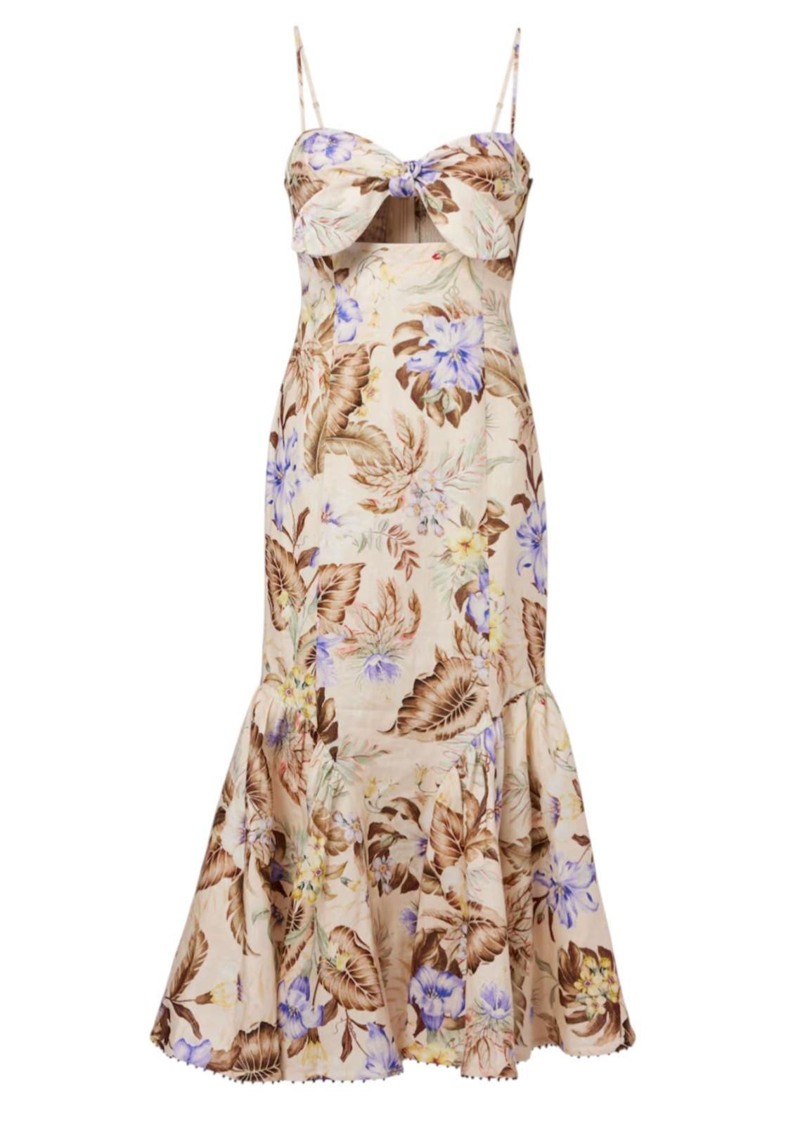 Floral patterned dress on a white background