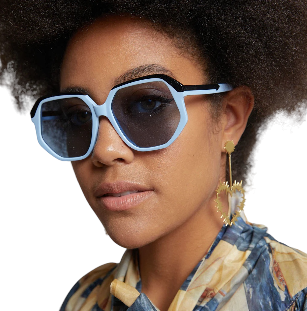 Karen Walker  Unified Sunglasses |  Blue Acetate Frame & Lenses,  Geometric
