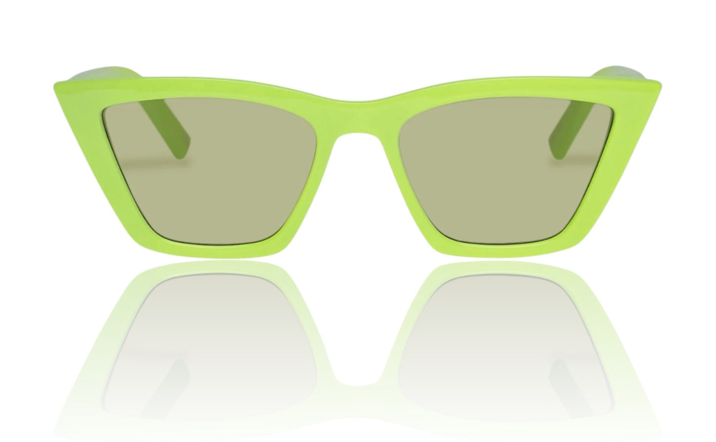 Le Specs Velodrome Sunglasses |Neon Yellow/Green, CatsEye, Angular Acetate Frame