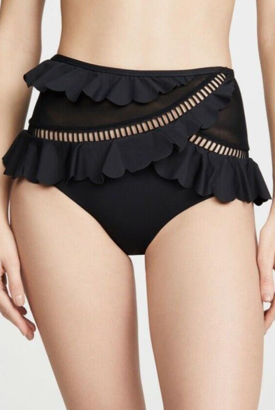 Zimmermann Edie Frill Bandeau Bikini Top | High Rise Frill Bikini Pant, Black