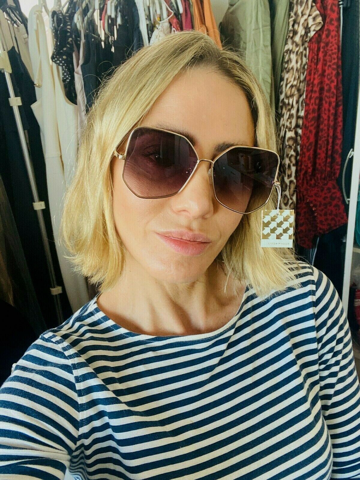 Karen Walker Black Diamond Sunglasses | Gold Metal, Oversized, Gradient $380RP