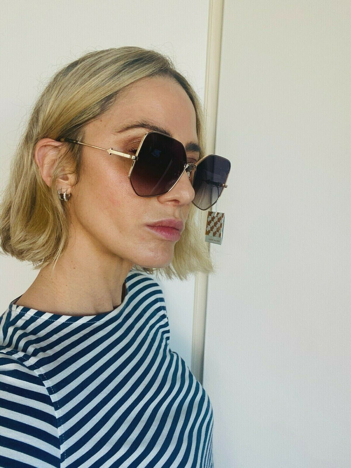 Karen Walker Black Diamond Sunglasses | Gold Metal, Oversized, Gradient $380RP