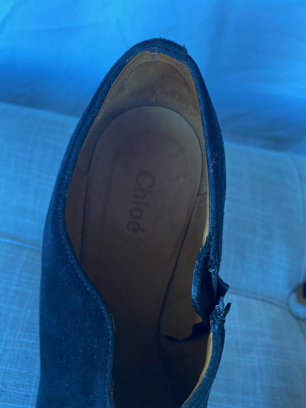 Chloe Ankle Boots | Suede Bootie, Platform, Heels, Black, Size 39, WORN ONCE