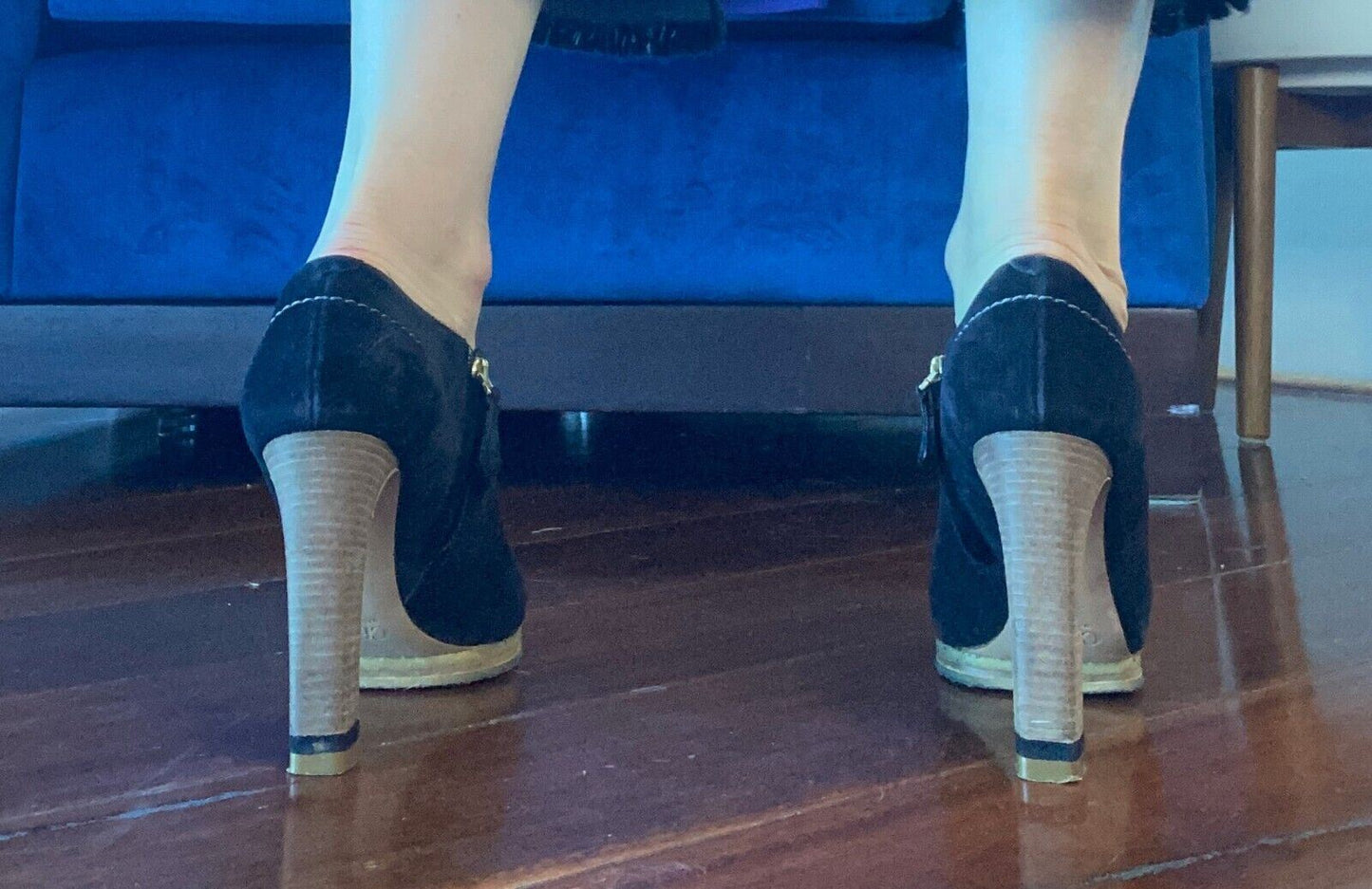 Chloe Ankle Boots | Suede Bootie, Platform, Heels, Black, Size 39, WORN ONCE