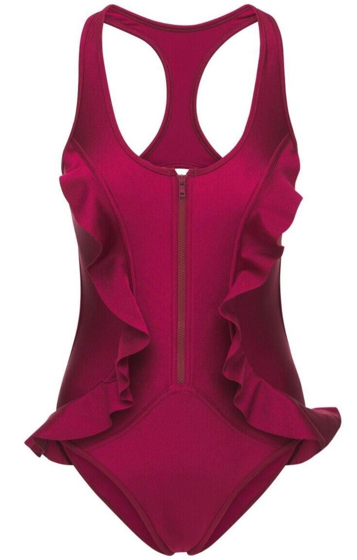 Zimmermann Shelly Zip One Piece Zip Frills Ruffles RacerBack