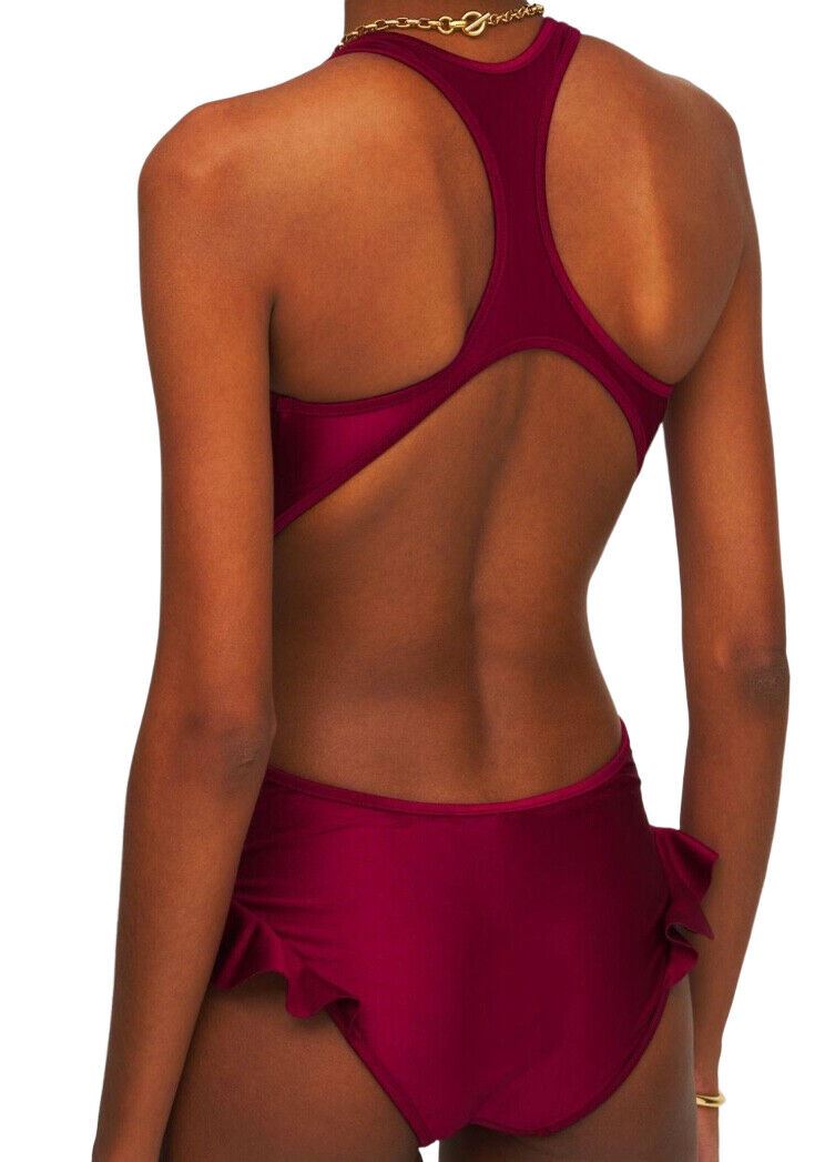 Zimmermann Shelly Zip One Piece | Zipper, Frills / Ruffles, Open Racer Back