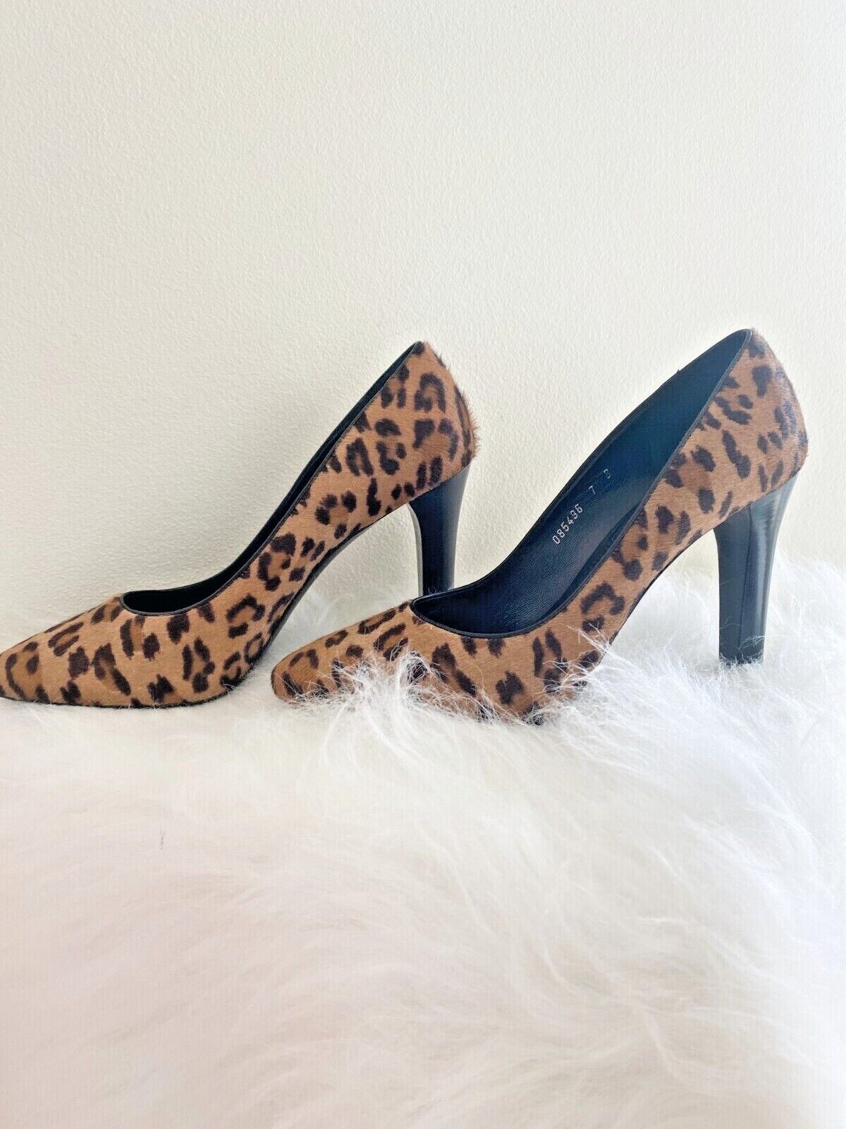 Ralph Lauren Collection Leopard Print Heels | Pumps Leather, Size US 7, Leather