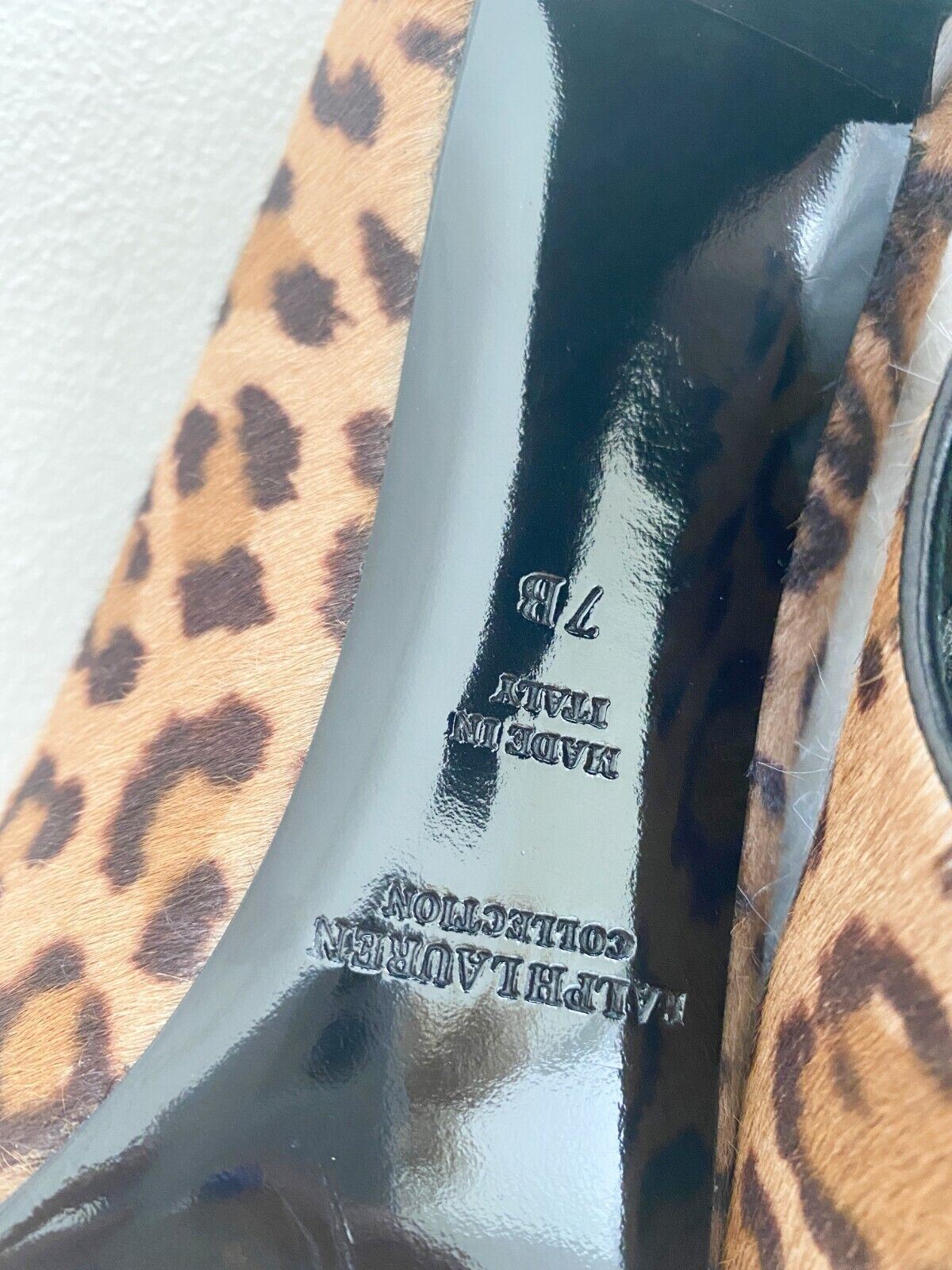 Ralph Lauren Collection Leopard Print Heels | Pumps Leather, Size US 7, Leather