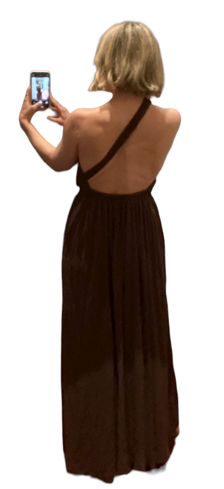 Matteau One Shoulder Dress | Clove, Maxi | Brown / Clove | Backless, Asymmetric