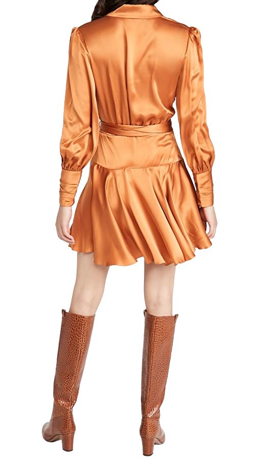 Zimmermann Silk Wrap Mini Dress | Mango/Orange, 100% Silk, Cocktail party dress