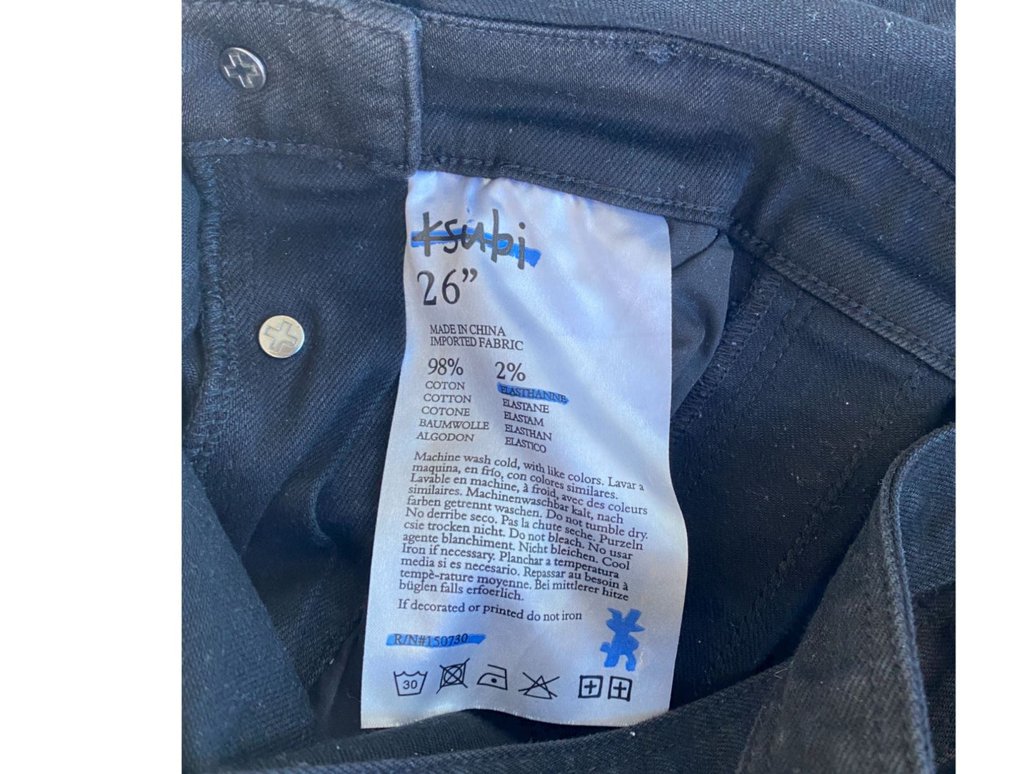 Ksubi Black Denim Dungarees / Overalls | Stretch, Women, Sz 26 But fits up to 28